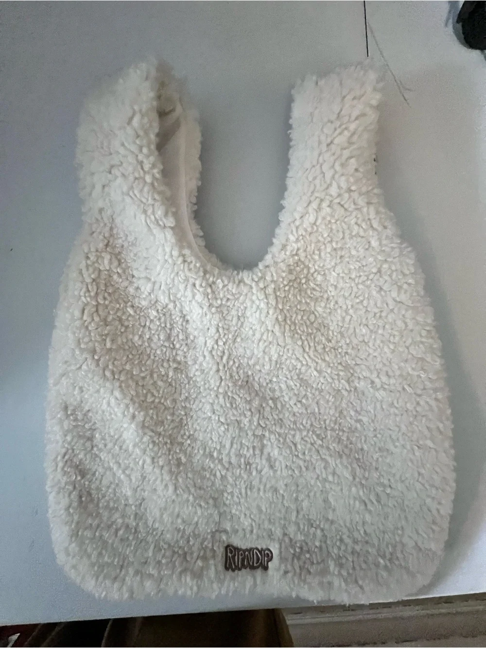 RIPNDIP Peeking Nermal Cream Sherpa Tote Bag (NWOT)